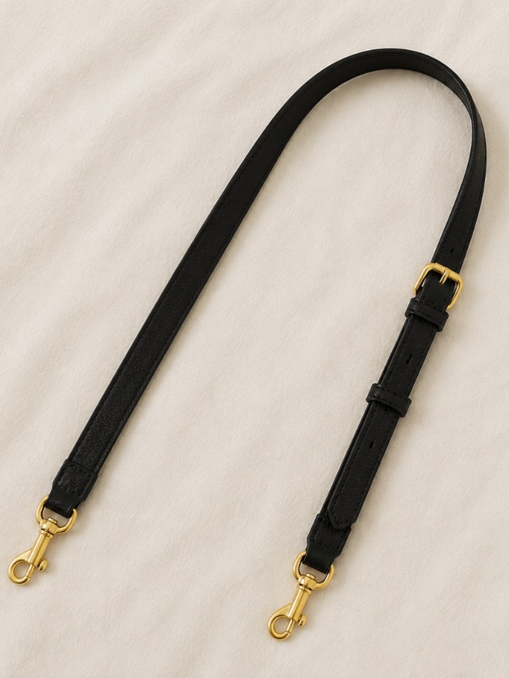 NWT Coach Black Leather Adjustable Crossbody Replacement Strap Gold Hardware